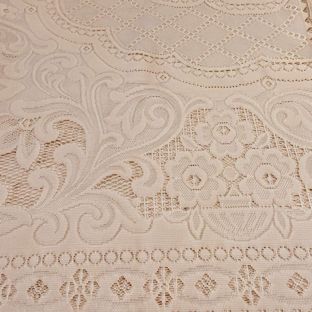 Beautiful Polyester Lace Motif Tablecloth 58” x 80”—Price firm